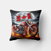 満月の下のカナダのオートバイクルージング クッション (裏面)