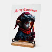 満月の下のゴシック小妖精や小人魔法。 アクリルサイン (傾斜)