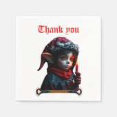 満月の下のゴシック小妖精や小人魔法。 スタンダードカクテルナプキン (正面)