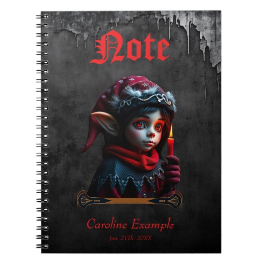満月の下のゴシック小妖精や小人魔法。 ノートブック (正面)