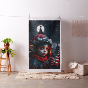 満月の下のゴシック小妖精や小人魔法。 ファブリック