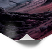 満月の下のゴシック様式の墓地 ポスター (コーナー)