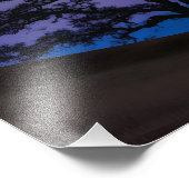 満月の下のシルエットツリー フォトプリント (角)