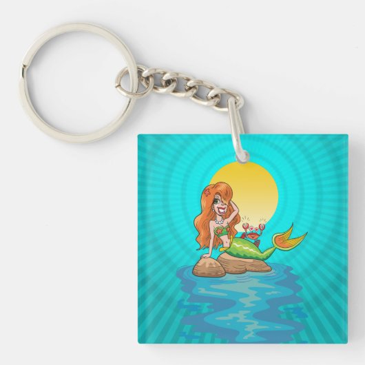 満月の下の人魚 キーホルダー (正面)