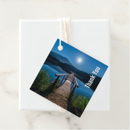 満月の下の夜の桟橋ありがとう フェイバータグ