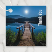 満月の下の夜の桟橋ありがとう フェイバータグ (正面)