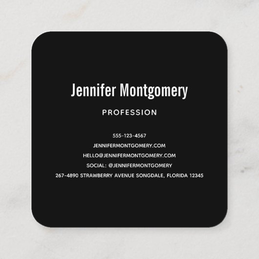 満月の下の夜の桟橋 スクエア名刺 (裏面)