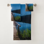 満月の下の夜の桟橋 バスタオルセット (インサイチュ)