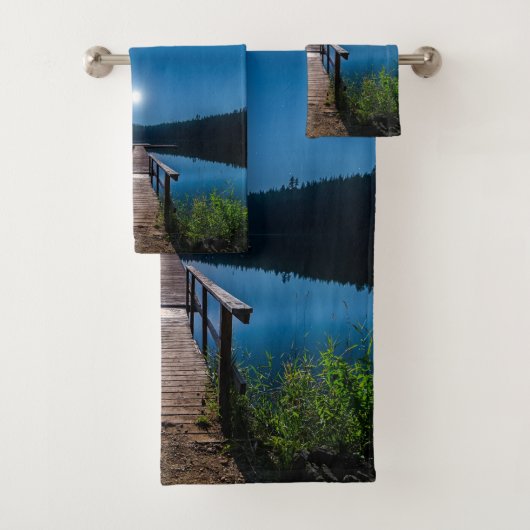 満月の下の夜の桟橋 バスタオルセット (インサイチュ)