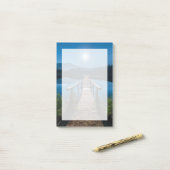 満月の下の夜の桟橋 ポストイット (デスク上)