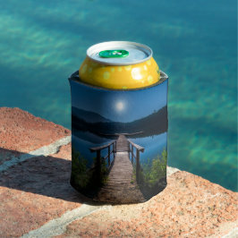 満月の下の夜の桟橋 缶クーラー