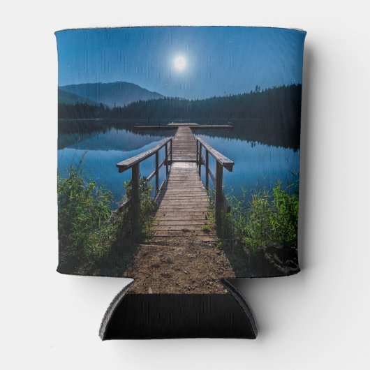 満月の下の夜の桟橋 缶クーラー (正面)