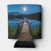 満月の下の夜の桟橋 缶クーラー (裏面)