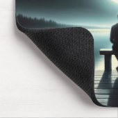 満月の下の夫婦と犬 マウスパッド (コーナー)