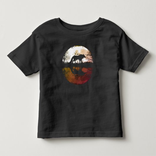 満月の下の孤狼 トドラーTシャツ (正面)
