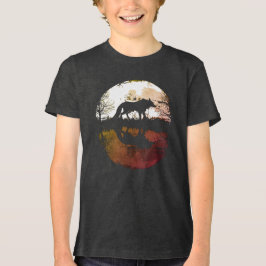 満月の下の孤狼 トライブレンドTシャツ