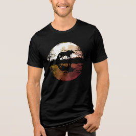 満月の下の孤狼 トライブレンドTシャツ