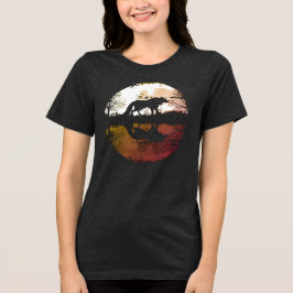 満月の下の孤狼 トライブレンドTシャツ