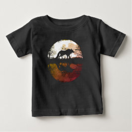 満月の下の孤狼 ベビーTシャツ