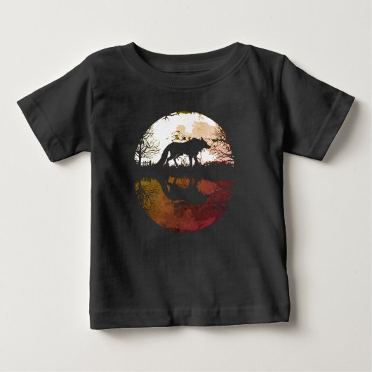 満月の下の孤狼 ベビーTシャツ (正面)