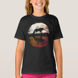 満月の下の孤狼 Tシャツ