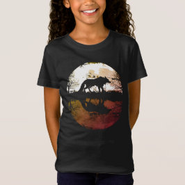 満月の下の孤狼 Tシャツ