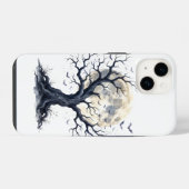 満月の下の幽霊の木 iPhoneケース (裏面横)