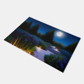 満月の下の庭の道 ドアマット (アングル)