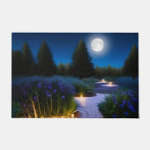 満月の下の庭の道 ドアマット (正面)