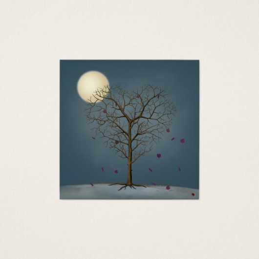 満月の下の憂鬱なハート型の木 (正面)