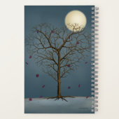 満月の下の憂鬱なハート型の木 ノートブック (裏面)