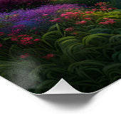 満月の下の柳の木N星空の夕日 ポスター (コーナー)