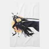 満月の下の神秘的な魔女 キッチンタオル (縦)