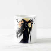 満月の下の神秘的な魔女 コーヒーマグカップ (中央)