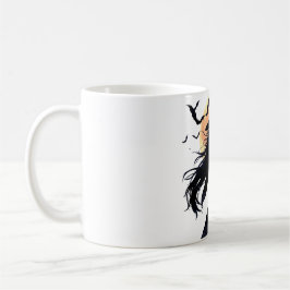 満月の下の神秘的な魔女 コーヒーマグカップ