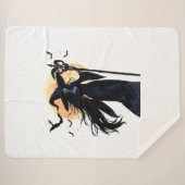 満月の下の神秘的な魔女 シェルパブランケット (正面(横))