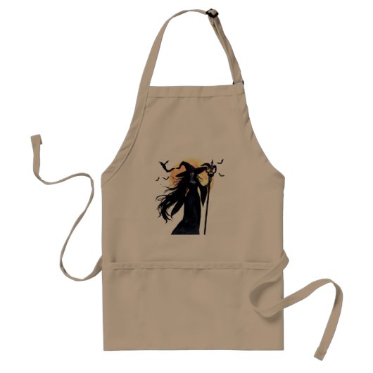 満月の下の神秘的な魔女 スタンダードエプロン (正面)