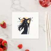 満月の下の神秘的な魔女 スタンダードカクテルナプキン (インサイチュ)