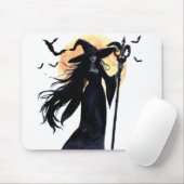 満月の下の神秘的な魔女 マウスパッド (マウス)
