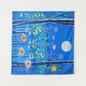 満月の下の野草 タペストリー (正面(横))