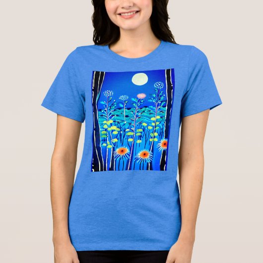 満月の下の野草 トライブレンドTシャツ (正面)