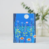 満月の下の野草 ポストカード (スタンド正面)