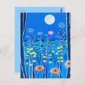 満月の下の野草 ポストカード (正面/裏面)