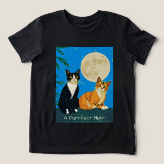 満月の下の2匹 トライブレンドTシャツ