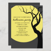 満月の不気味なハローウィンパーティの招待状 招待状 (正面/裏面)