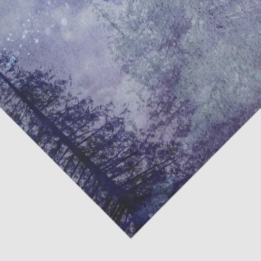 満月の冬の松の木の森の切り離し 薄葉紙 (詳細)