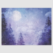 満月の冬の紫の森のデコページ 薄葉紙 (正面)