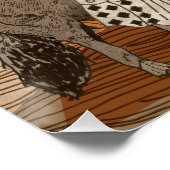 満月の前で狼が吠える ポスター (コーナー)