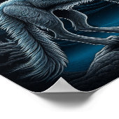 満月の前に立つ狼 | AIアート ポスター (角)