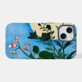 満月の前の秋の花 iPhone 15ケース (裏面横)